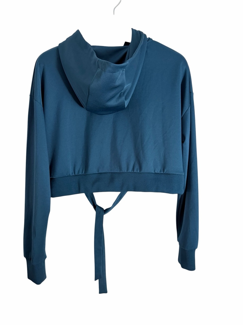 SQUATWOLF Teal Do-Knot Zip Crop Hoodie Athleisure Gym Jacket s - Picture 3 of 11